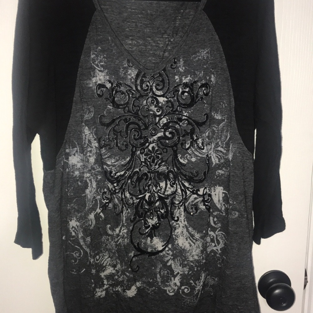 Euc Size L Large Maurice’s Baseball Screen Tee - image 3